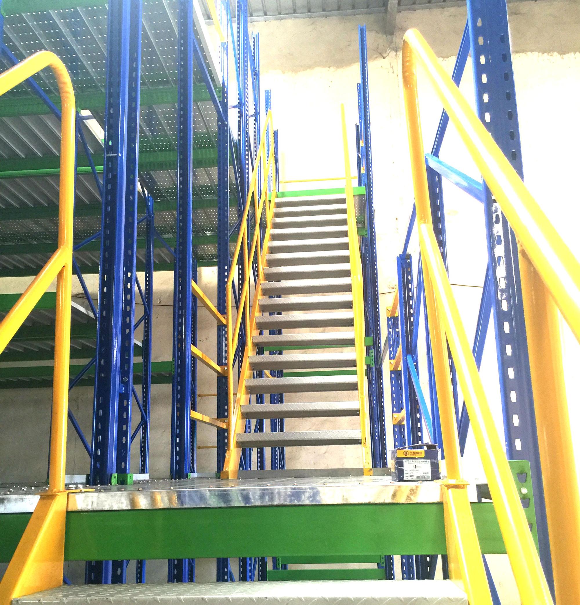 Warehouse metal storage rack multi-level mezzanine racking