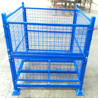 Demountable and stackable steel wire mesh container