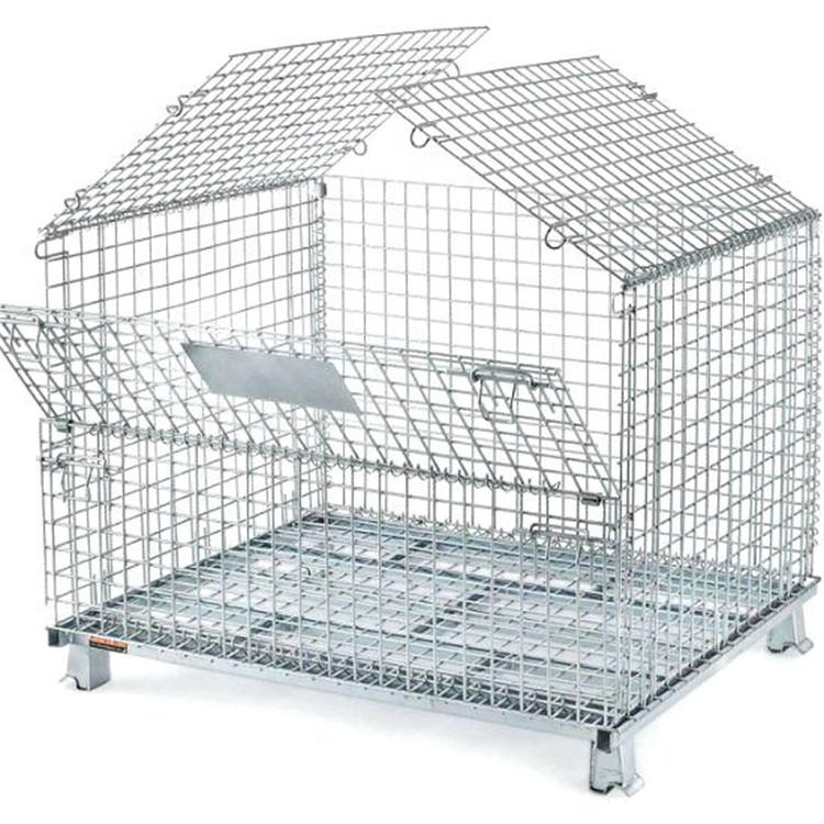 Quality Lockable Industrial Warehouse Logistics Storage Heavy Duty Collapsible Wire Mesh Cage