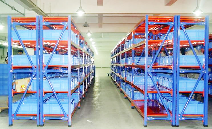 4-Tier Industrial Metal Shelf Rack for Warehouse Storage